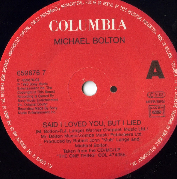 Michael Bolton - Said I Loved You...But I Lied (7