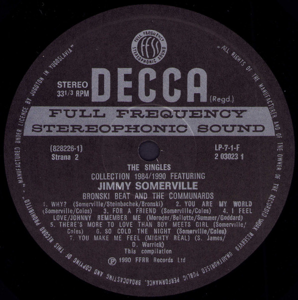 Jimmy Somerville Featuring Bronski Beat And The Communards - The Singles Collection 1984/1990 (LP, Comp)