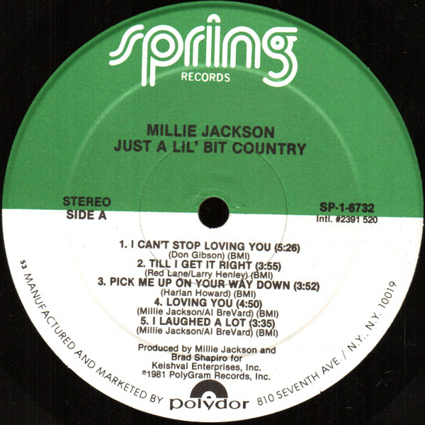 Millie Jackson - Just A Lil' Bit Country (LP, Album, Kee)