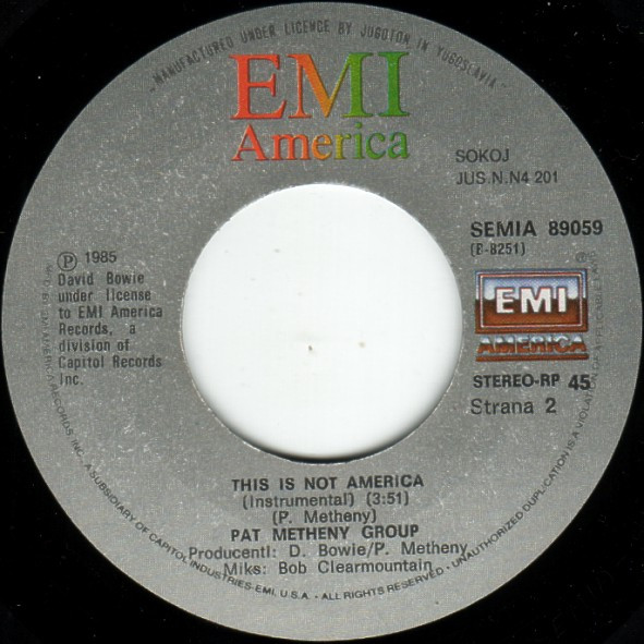 David Bowie / Pat Metheny Group - This Is Not America (7