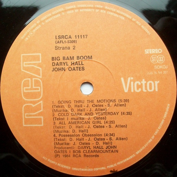 Daryl Hall John Oates* - Big Bam Boom (LP, Album)