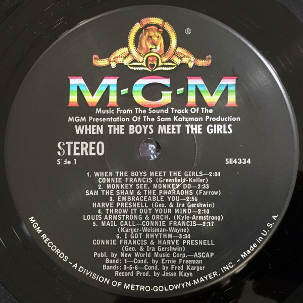 Various - When The Boys Meet The Girls - The Original Sound Track Recording (LP, Album, MGM)
