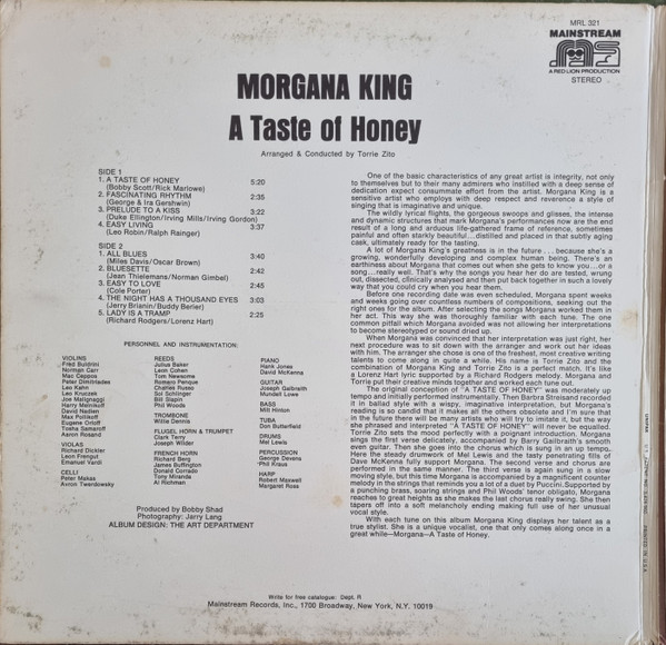 Morgana King - A Taste Of Honey (LP, Comp, Gat)