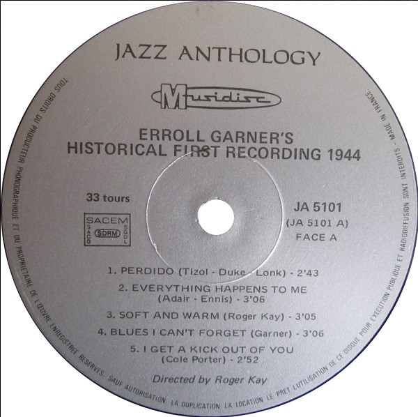 Erroll Garner - Historical First Recording 1944 (LP, RE)