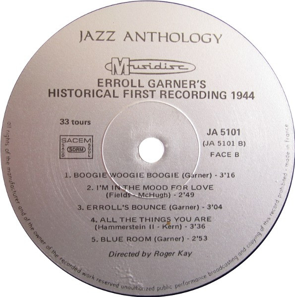 Erroll Garner - Historical First Recording 1944 (LP, RE)