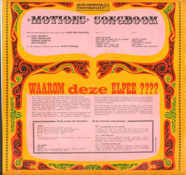 The Motions - Motions Songbook (LP, Comp)