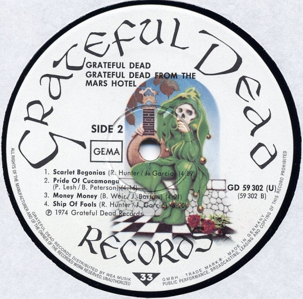 Grateful Dead* - From The Mars Hotel (LP, Album)