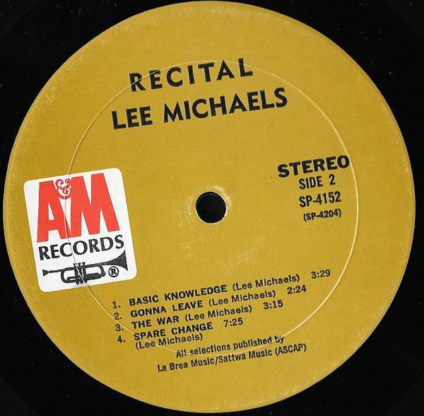 Lee Michaels - Recital (LP, Album, Gat)