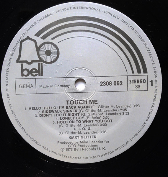 Gary Glitter - Touch Me (LP, Album, Gat)
