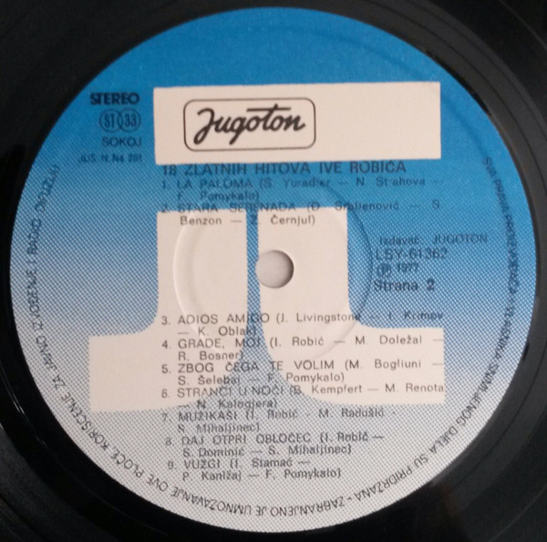 Ivo Robić - 18 Zlatnih Hitova Ive Robića (LP, Comp, RE, RP)