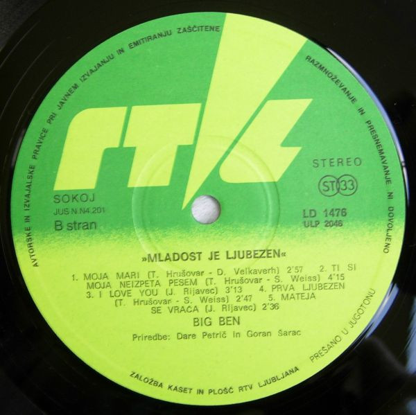 Big Ben (12) - Mladost Je Ljubezen (LP, Album)