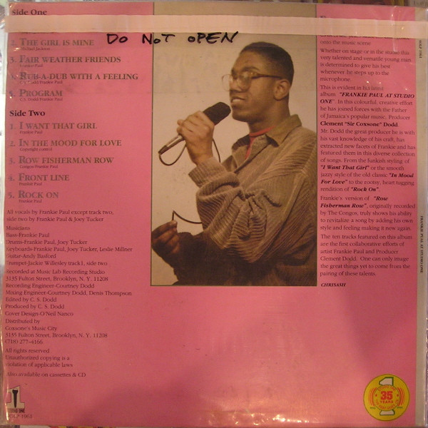 Frankie Paul - At Studio One (LP, Album)