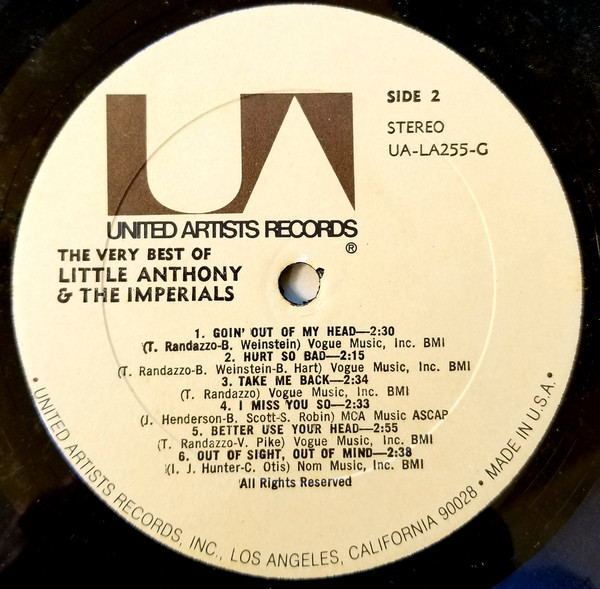 Little Anthony & The Imperials - The Very Best Of Little Anthony & The Imperials (LP, Comp, Mono, RP, All)