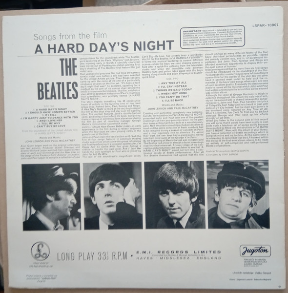 The Beatles - A Hard Day's Night (LP, Album, RE)