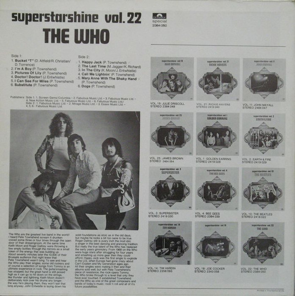 The Who - Superstarshine Vol. 22 (LP, Comp)