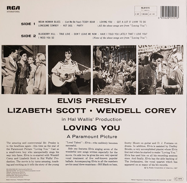 Elvis Presley - Loving You (LP, Album, RE)