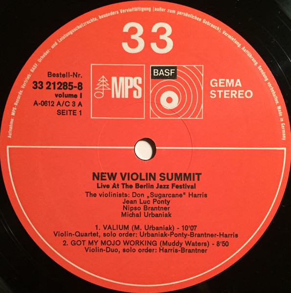 Don 'Sugar Cane' Harris*, Jean-Luc Ponty, Nipso Brantner, Michal Urbaniak* - New Violin Summit (2xLP, Album)