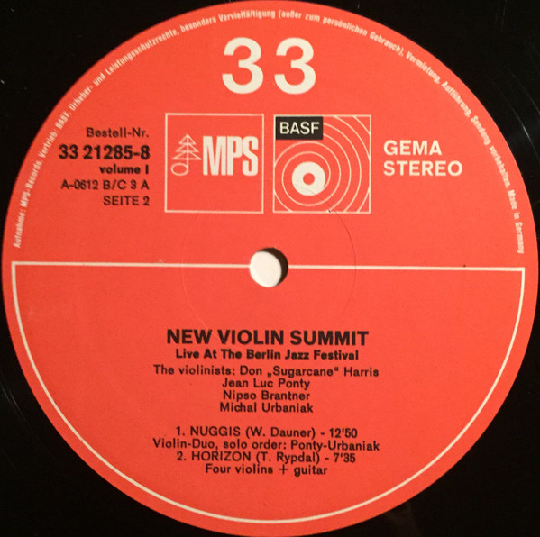 Don 'Sugar Cane' Harris*, Jean-Luc Ponty, Nipso Brantner, Michal Urbaniak* - New Violin Summit (2xLP, Album)