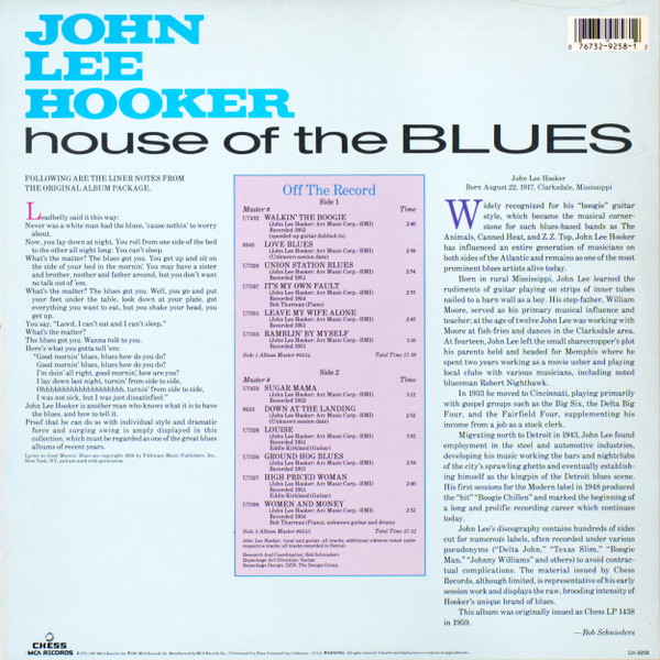 John Lee Hooker - House Of The Blues (LP, Album, RE, Glo)