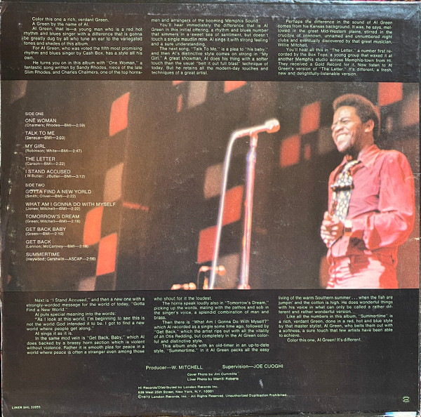 Al Green - Green Is Blues (LP, Album, RE, Wad)