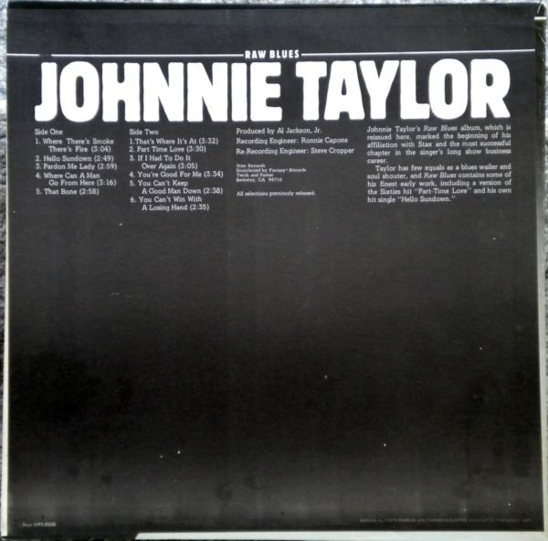 Johnnie Taylor - Raw Blues (LP, Album, RE)