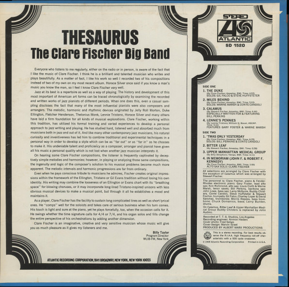 The Clare Fischer Big Band* - Thesaurus (LP, Album, PR)