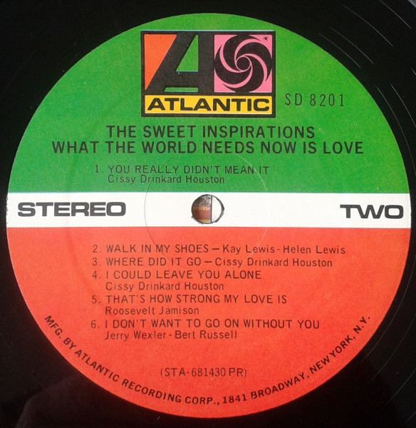 The Sweet Inspirations - What The World Needs Now Is Love (LP, Album, Pre)