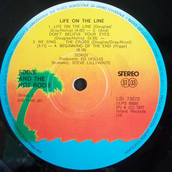 Eddie And The Hot Rods - Life On The Line (LP, Album, Gat)