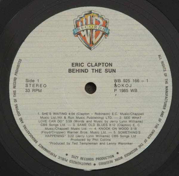 Eric Clapton - Behind The Sun (LP, Album, Gat)