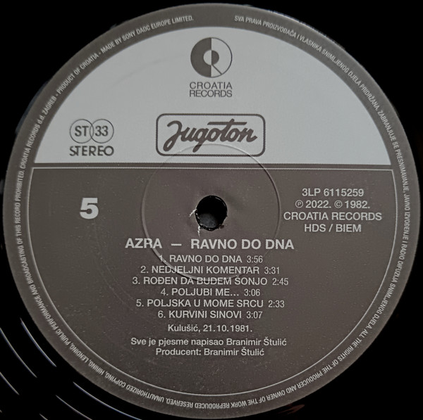 Azra (3) - Ravno Do Dna (3xLP, Album, RE, RM, 180)