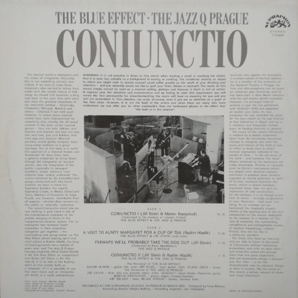 The Blue Effect â€¢ The Jazz Q Prague* - Coniunctio (LP, Album, RP)