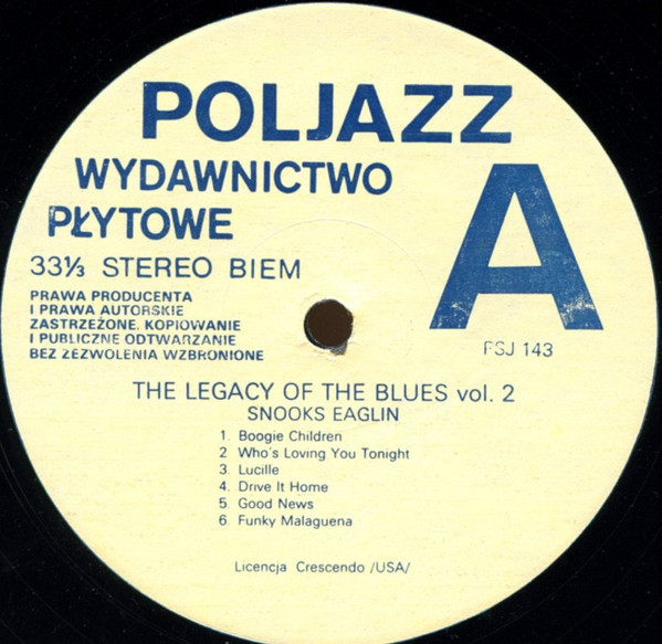 Snooks Eaglin - The Legacy Of The Blues Vol. 2 (LP, RE)