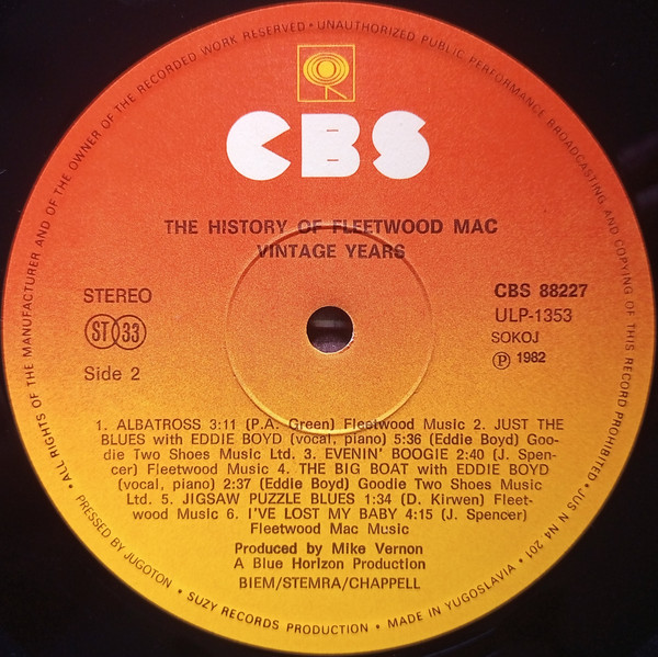 Fleetwood Mac - The History Of Fleetwood Mac - Vintage Years (2xLP, Comp, RP)