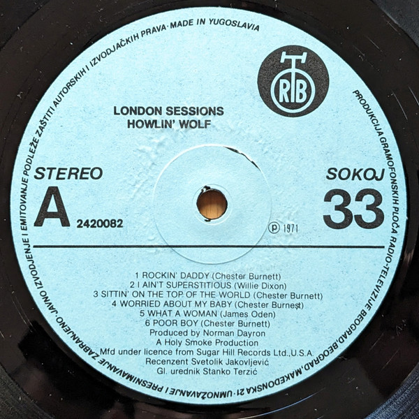 Howlin' Wolf - London Sessions (LP, Album, RE, Gat)
