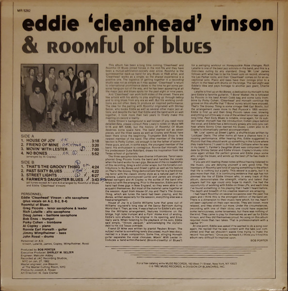 Eddie 'Cleanhead' Vinson* / Roomful Of Blues - Eddie 'Cleanhead' Vinson & Roomful Of Blues (LP, Album, Promo)