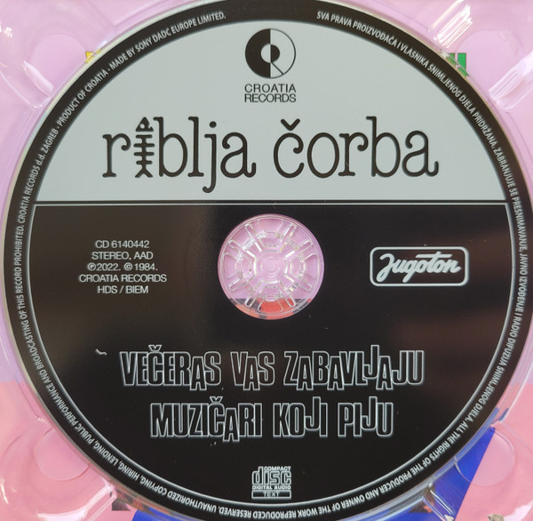 Riblja ÄŒorba - VeÄeras Vas Zabavljaju MuziÄari Koji Piju (CD, Album, RE, RM, Dig)