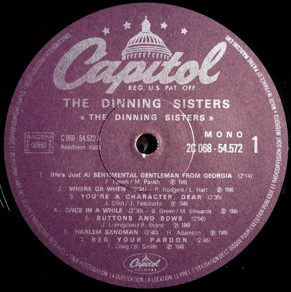The Dinning Sisters - The Dinning Sisters (LP, Album, Mono, RE)