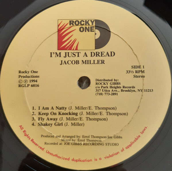 Jacob Miller - I'm Just A Dread (LP, Album, RE)