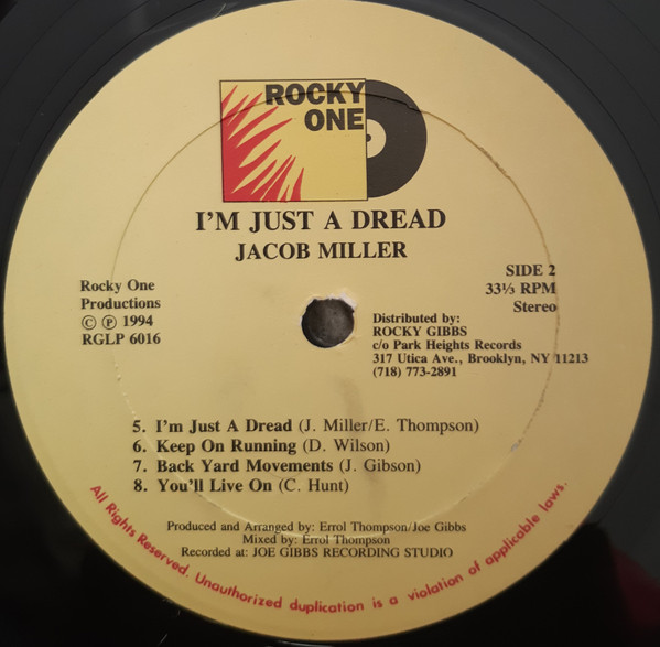 Jacob Miller - I'm Just A Dread (LP, Album, RE)
