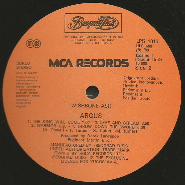 Wishbone Ash - Argus (LP, Album, RE, Gat)