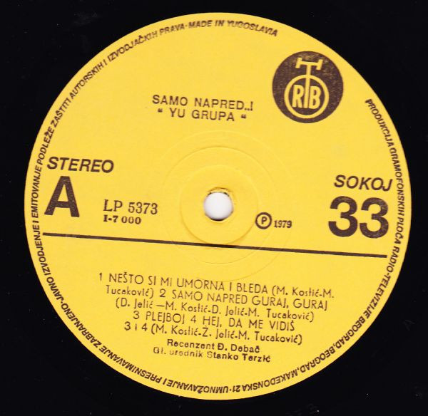 YU Grupa - Samo Napred ..! (LP, Album, Yel)