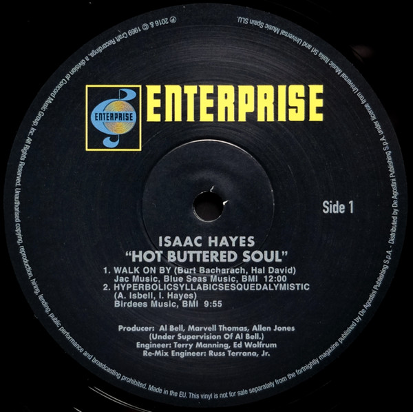 Isaac Hayes - Hot Buttered Soul (LP, Album, RE, 180)