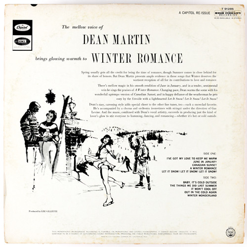Dean Martin - A Winter Romance (LP, Album, Mono, Club, RE, Cap)
