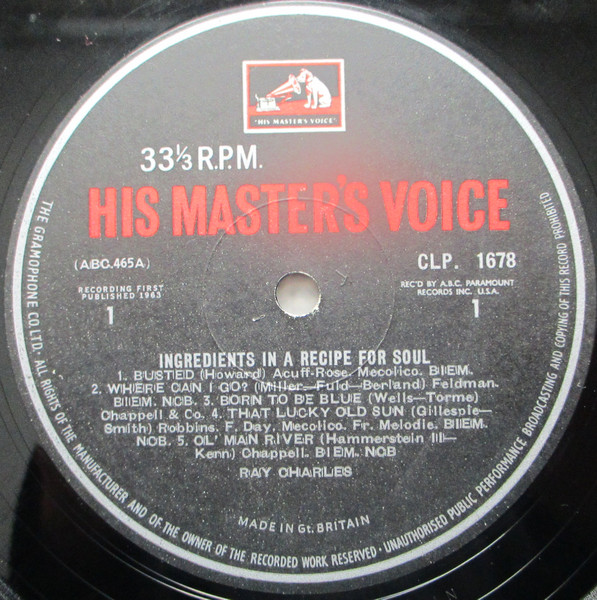 Ray Charles - Ingredients In A Recipe For Soul (LP, Album, Mono)