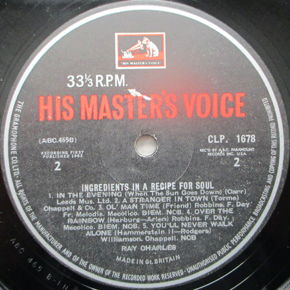 Ray Charles - Ingredients In A Recipe For Soul (LP, Album, Mono)