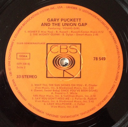 Gary Puckett And The Union Gap* - Young Girl (LP, Album, Club)