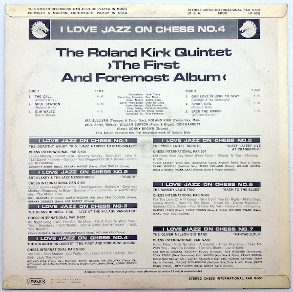 Roland Kirk - The First And Foremost Album (LP, Album, RE)