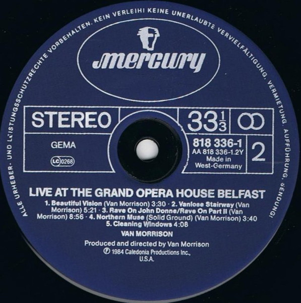 Van Morrison - Live At The Grand Opera House Belfast (LP, Album)
