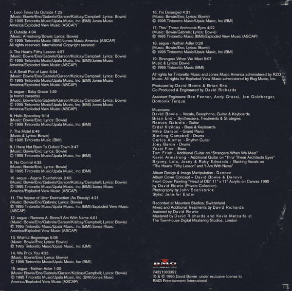 David Bowie - 1. Outside (The Nathan Adler Diaries: A Hyper Cycle) (CD, Album)