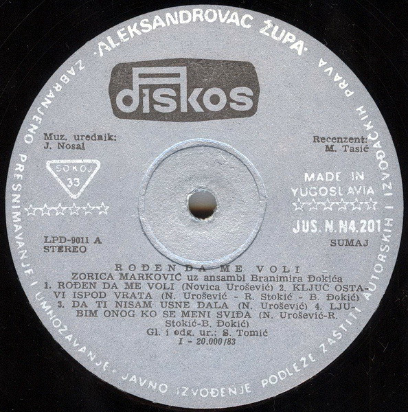 Zorica Marković Uz Ansambl Branimira Đokića - Rođen Da Me Voli (LP, Album)